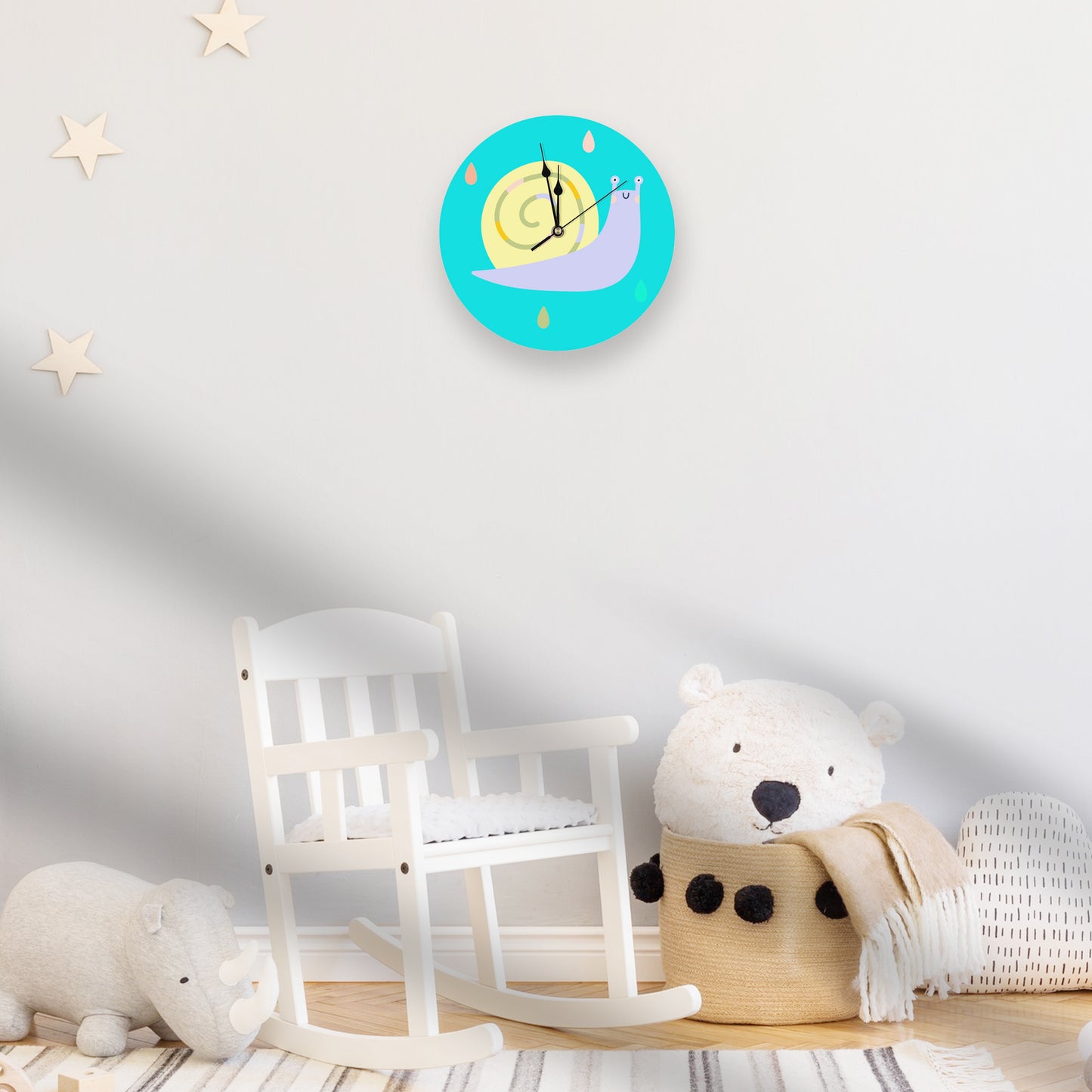 Bring a touch of whimsy to your little one with our BABY SNAILS Wood Wall Clock. Makes great baby gifts, for the perfect gift. SHOP The Wishful Fish KIDS