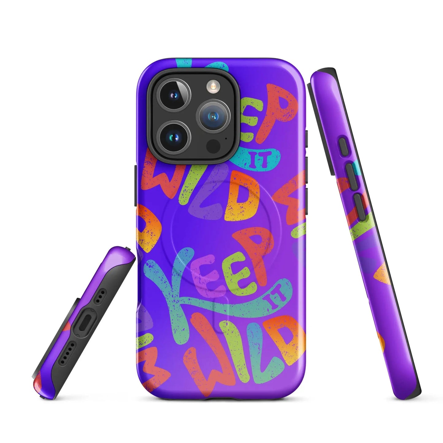 The KEEP IT WILD MagSafe® iPhone® Case brings the color and fun — in the best way. SHOP Now at The Wishful Fish KIDS