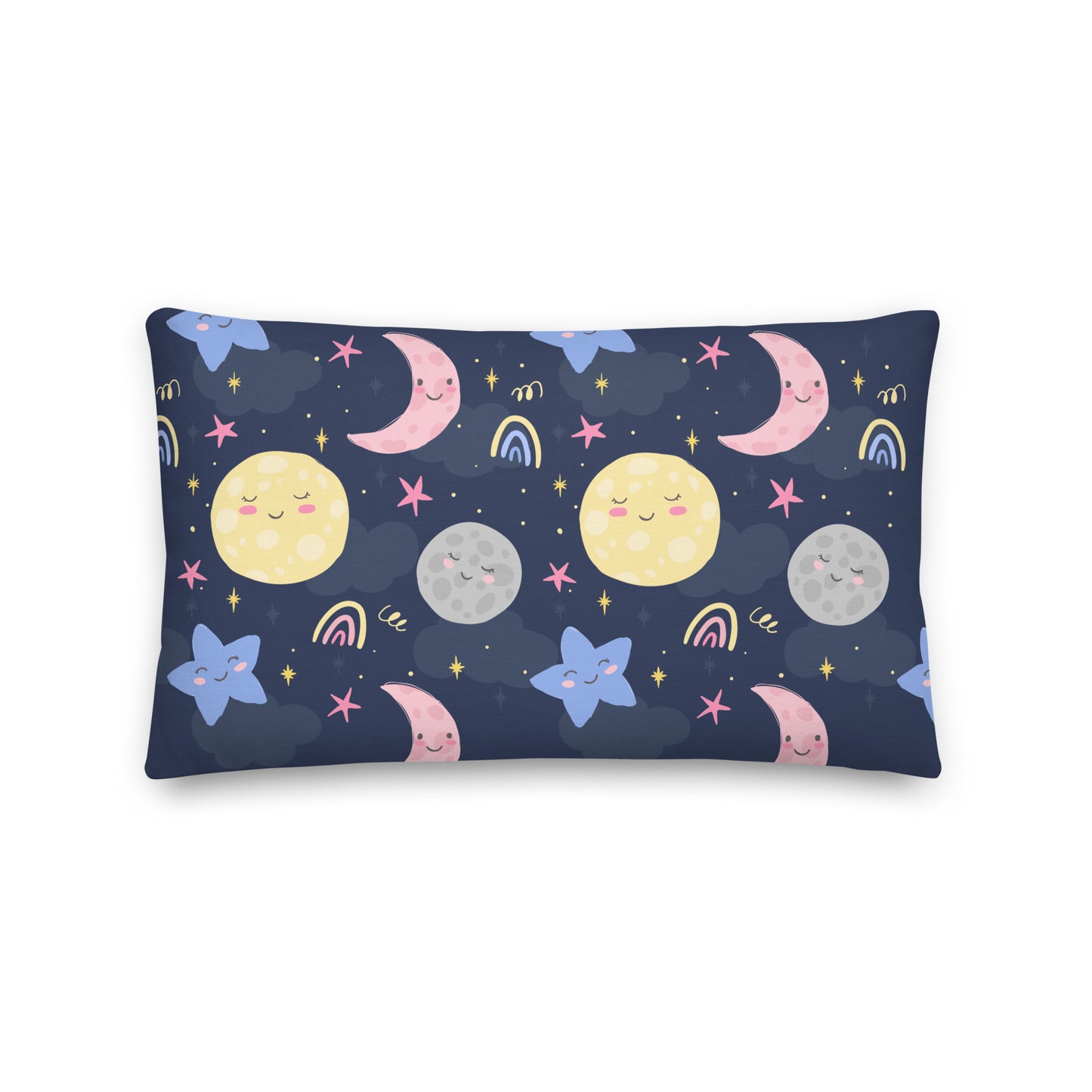 SHOP MOON & STARS Pillow at The Wishful Fish KIDS. Makes a wonderful baby gift. A delightful addition to your baby's nursery room decor with celestial charm.