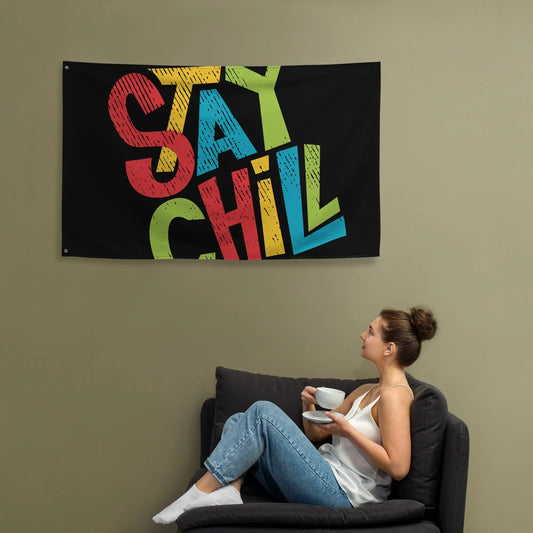 SHOP NOW at The Wishful Fish KIDS — The STAY CHILL Flag is all day chill, totally fun, and on point. Snag yours and get the party started!