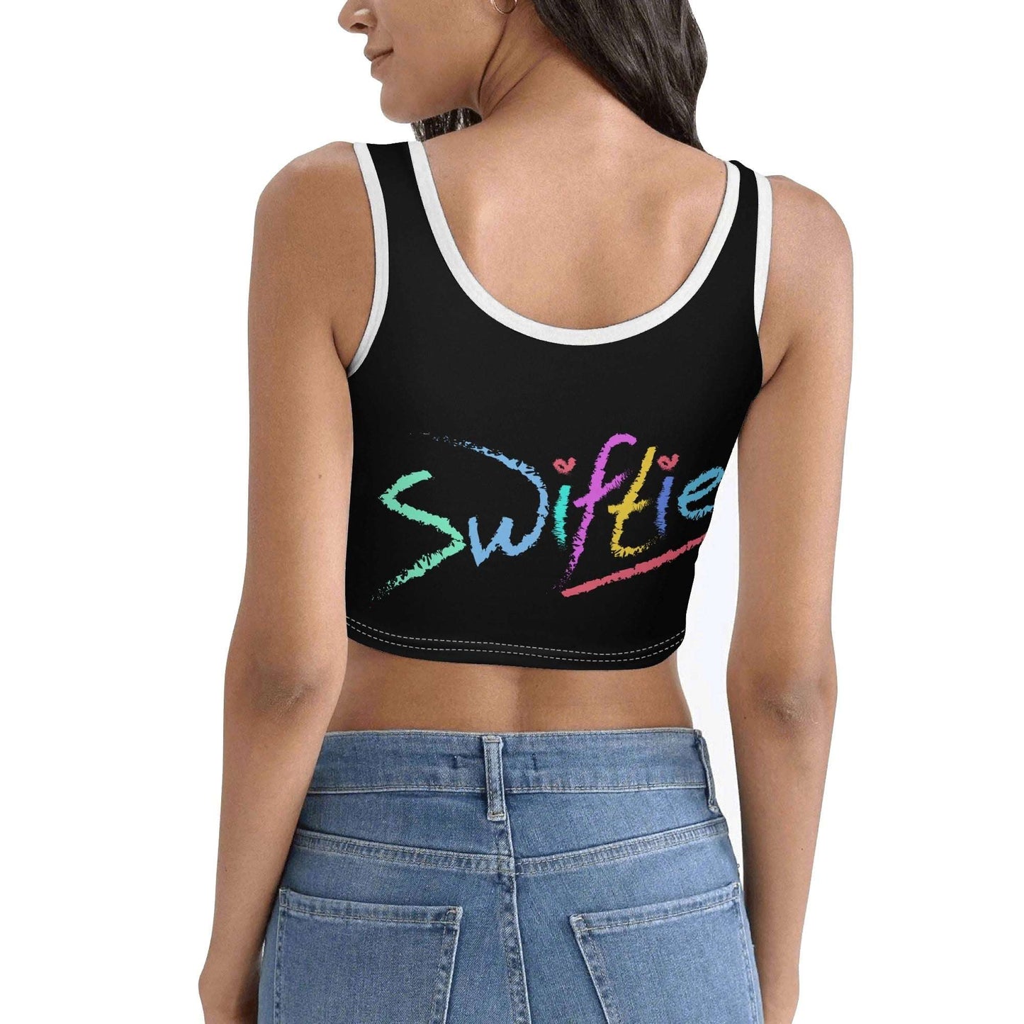 Rock your Swiftie style with The SWIFTIE Teens Stretch Crop Top! Comfy, stylish, and perfect for every Taylor Swift fan. Shop now at The Wishful Fish KIDS