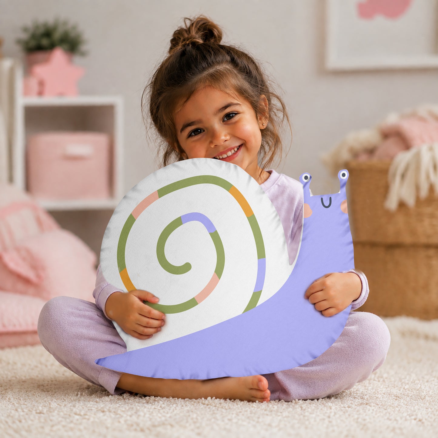 Snail Throw Pillow for Nursery, Playroom & Kids Room Décor. SHOP Now at The Wishful Fish Kids