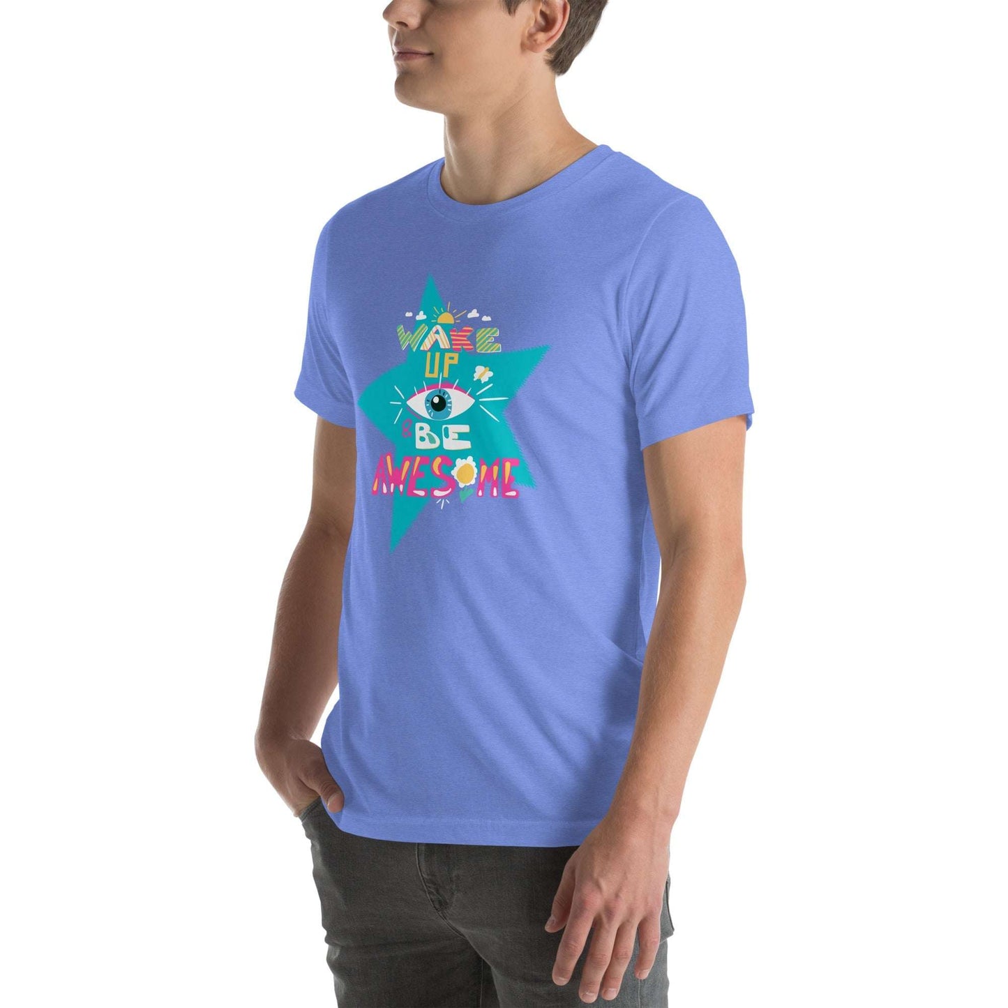 WAKE UP & BE AWESOME Unisex Tee - Premium Tee from The Wishful Fish Kids - Just $20.78! Shop now at The Wishful Fish Kids