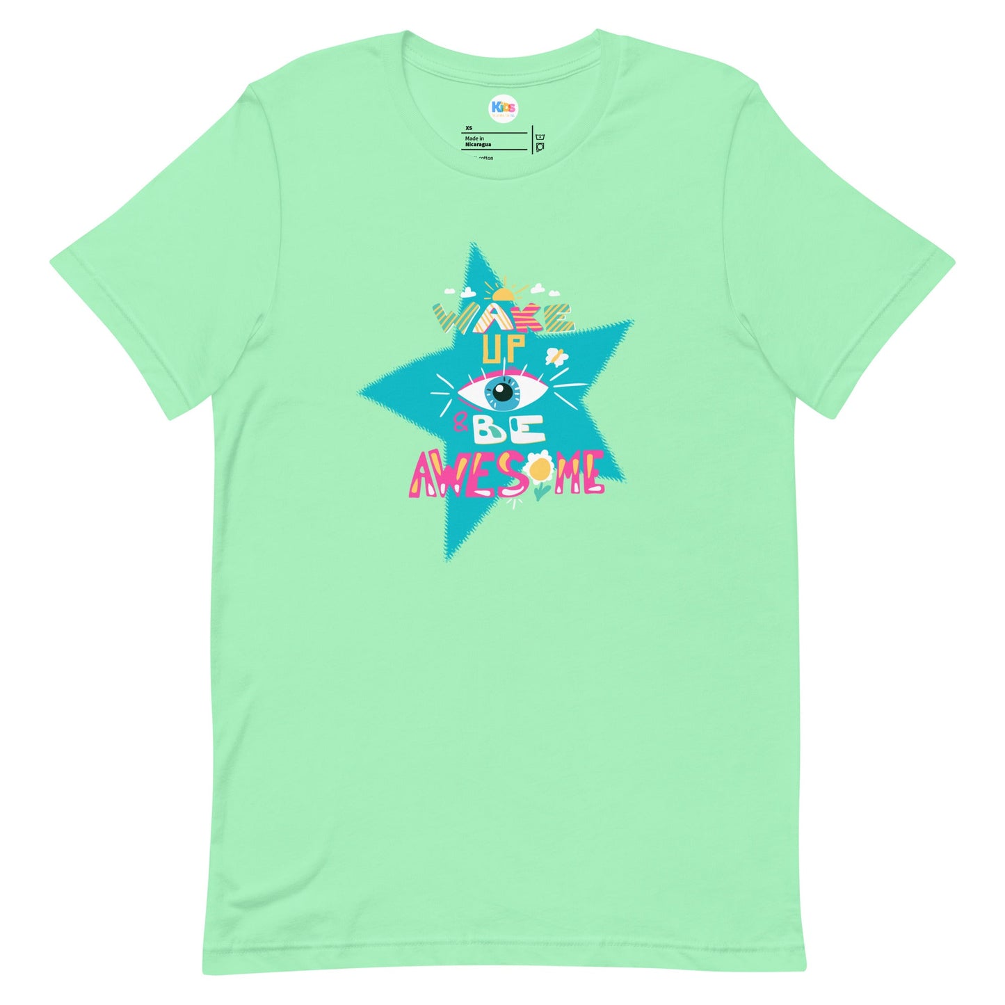 WAKE UP & BE AWESOME Unisex Tee - Premium Tee from The Wishful Fish Kids - Just $20.78! Shop now at The Wishful Fish Kids