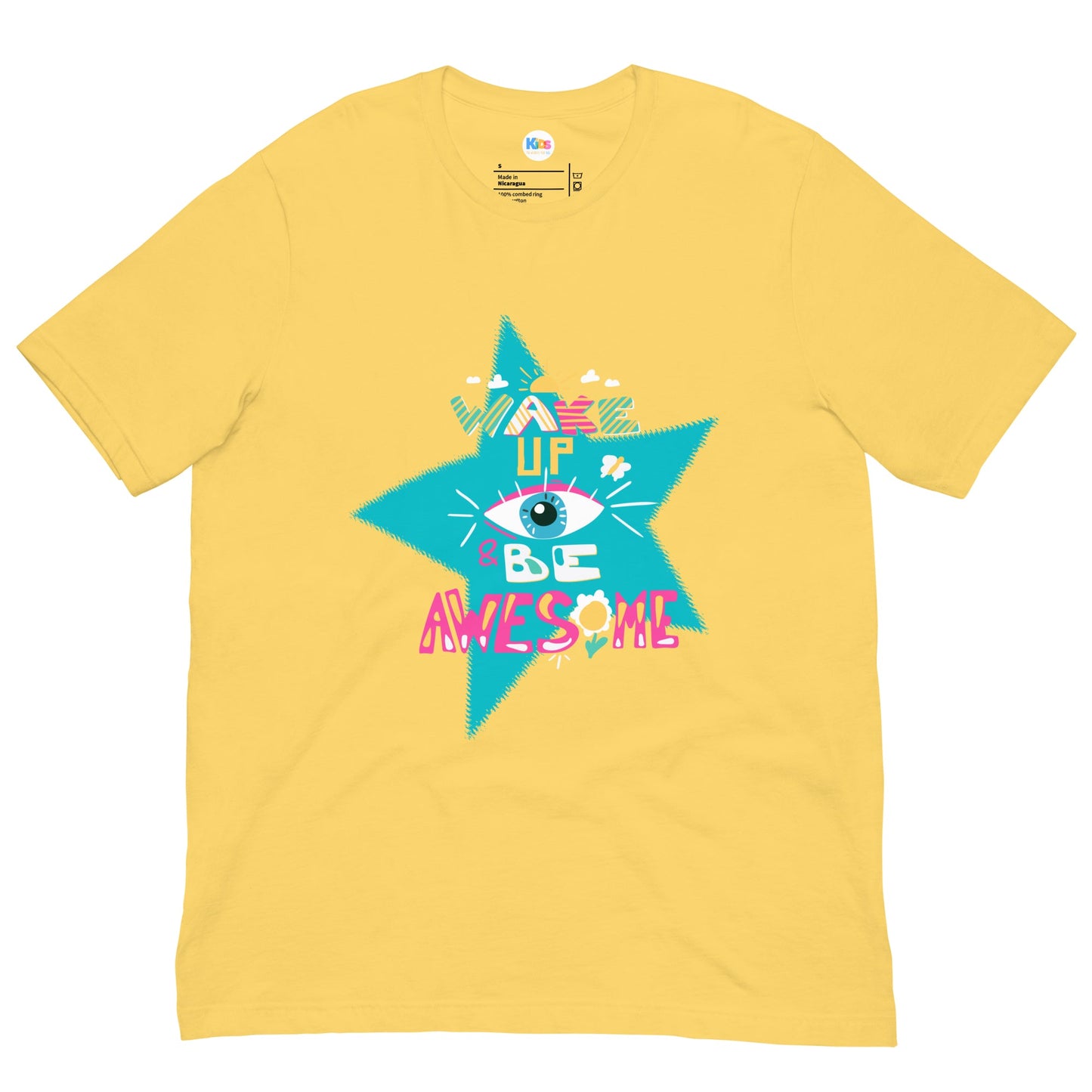 WAKE UP & BE AWESOME Unisex Tee - Premium Tee from The Wishful Fish Kids - Just $20.78! Shop now at The Wishful Fish Kids