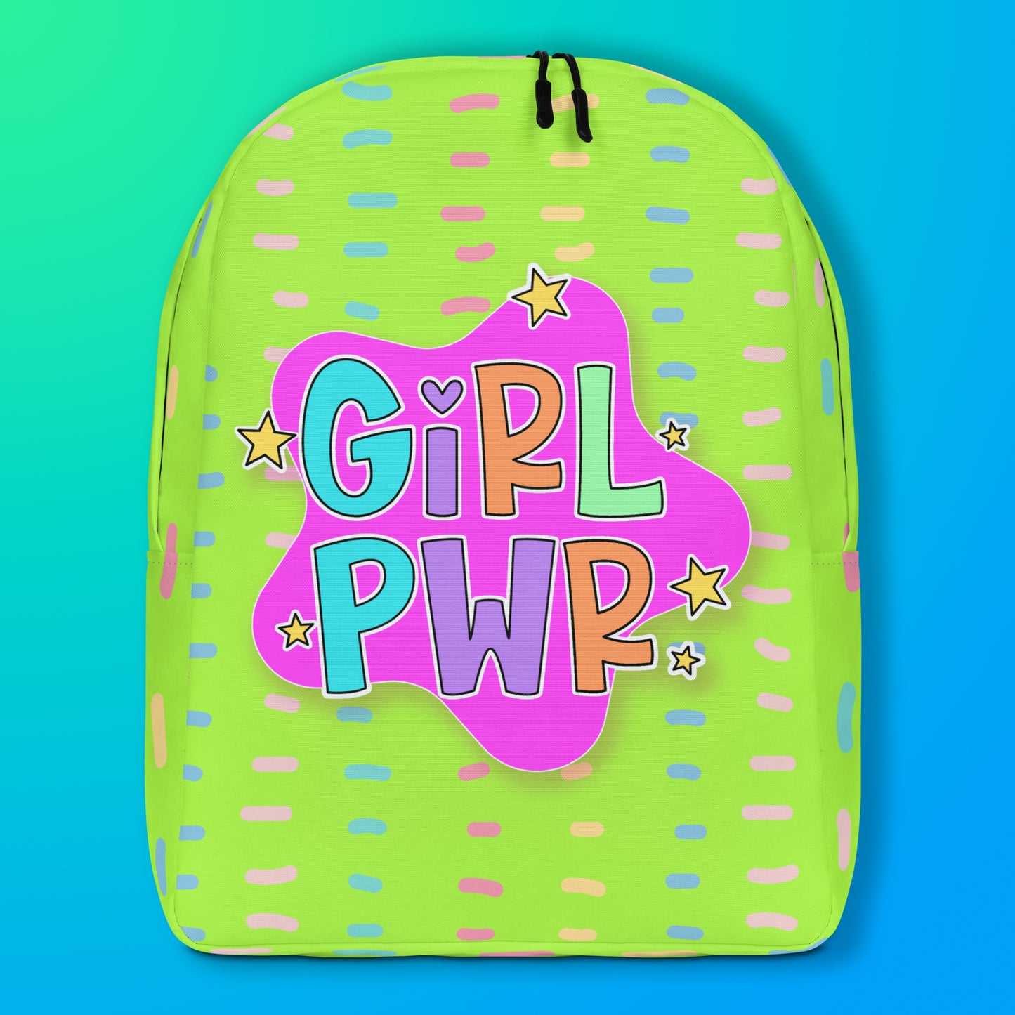 GIRL POWER Backpack Lime Green — Rule the Day, Your Way!