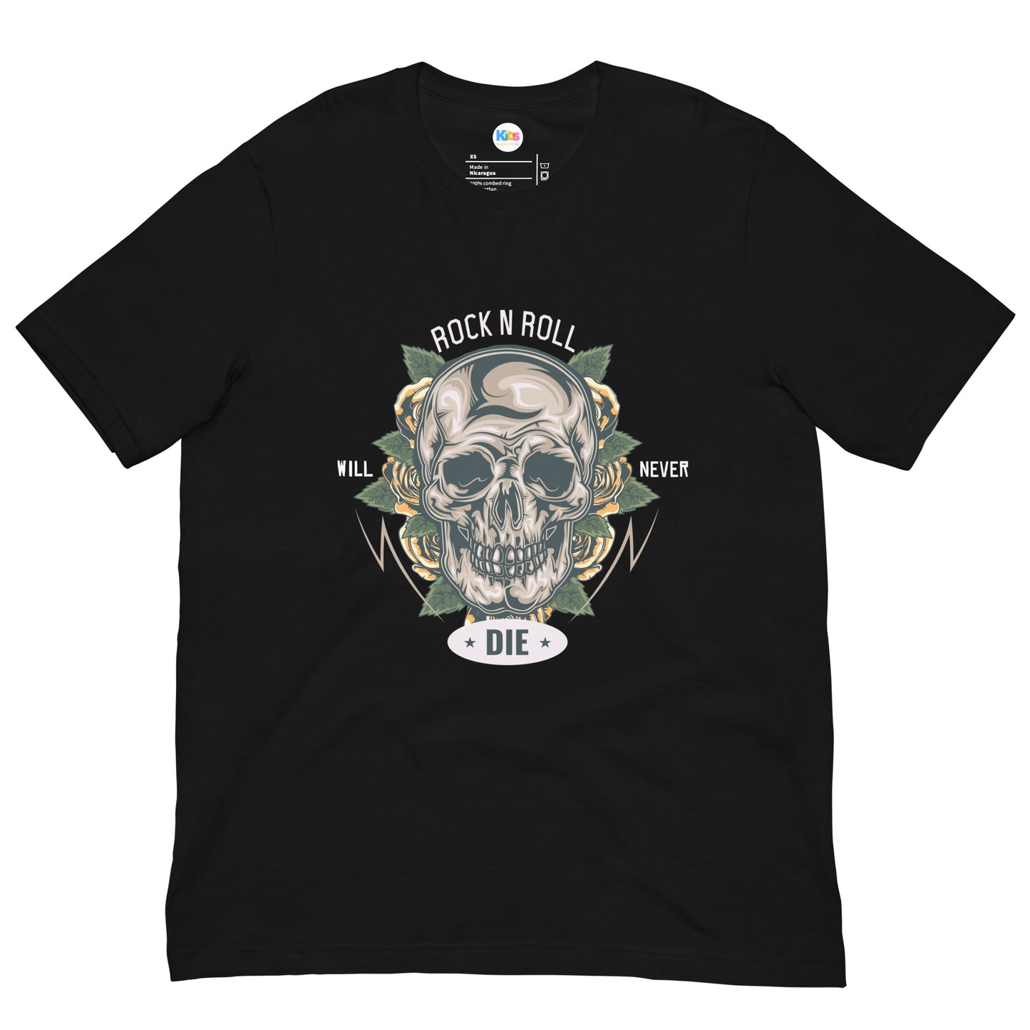 ROCK & ROLL Will NEVER DIE Unisex Tee - Premium Tee from The Wishful Fish Kids - Just $23! Shop now at The Wishful Fish Kids