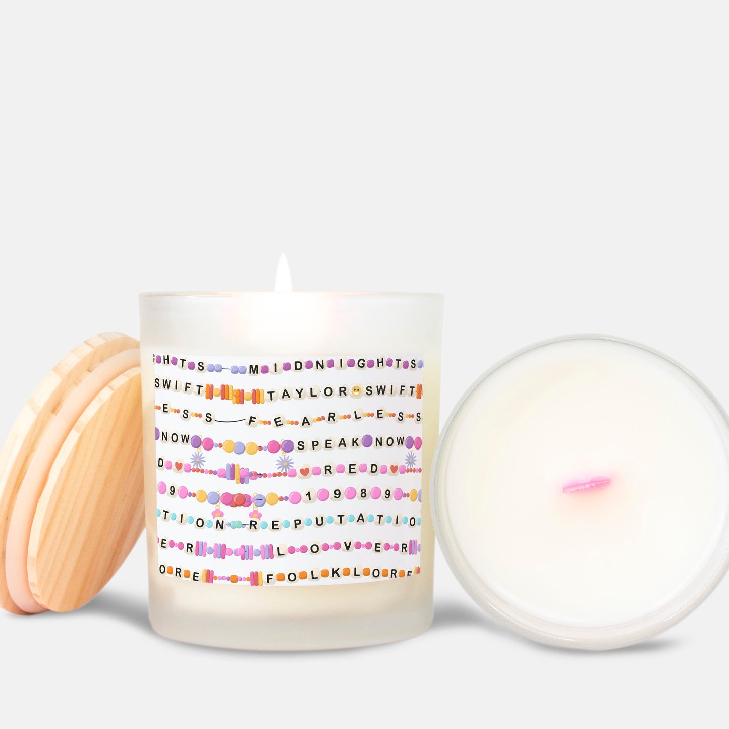 Candle Frosted (Pink Wick) Glass