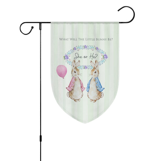 PETER RABBIT - Gender Reveal Garden Flag — Hop This Way for the Big Reveal!
