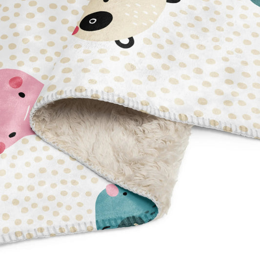 SHOP BABY ANIMALS Baby Sherpa Blanket at The Wishful Fish KIDS a perfect gift for a new mom. Adds a playful touch to any nursery room decor. 