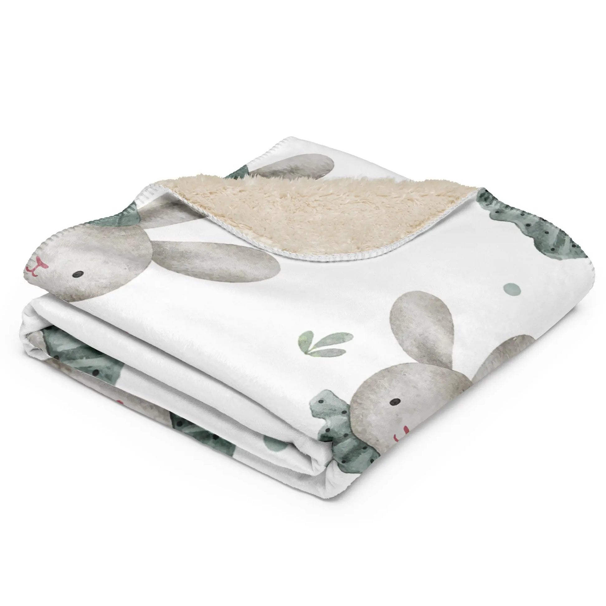 SHOP BABY BUNNIES Sherpa Blanket at The Wishful Fish KIDS. A cozy and charming addition to your nursery room decor. A perfect baby gift.