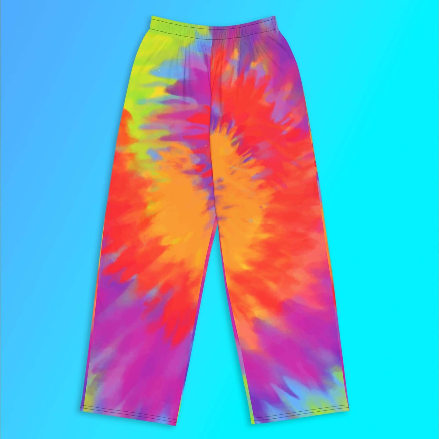 BRIGHT TIE DYE Unisex Wide Leg Pants - Premium Wide Leg Pants from The Wishful Fish Kids - Just $40! Shop now at The Wishful Fish Kids