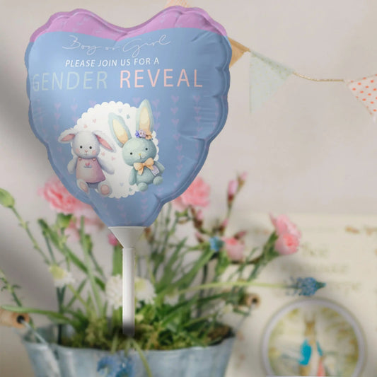 A heart Shaped Balloon with Bunny Charm and Party Cheer! SHOP Now at The Wishful Fish KIDS