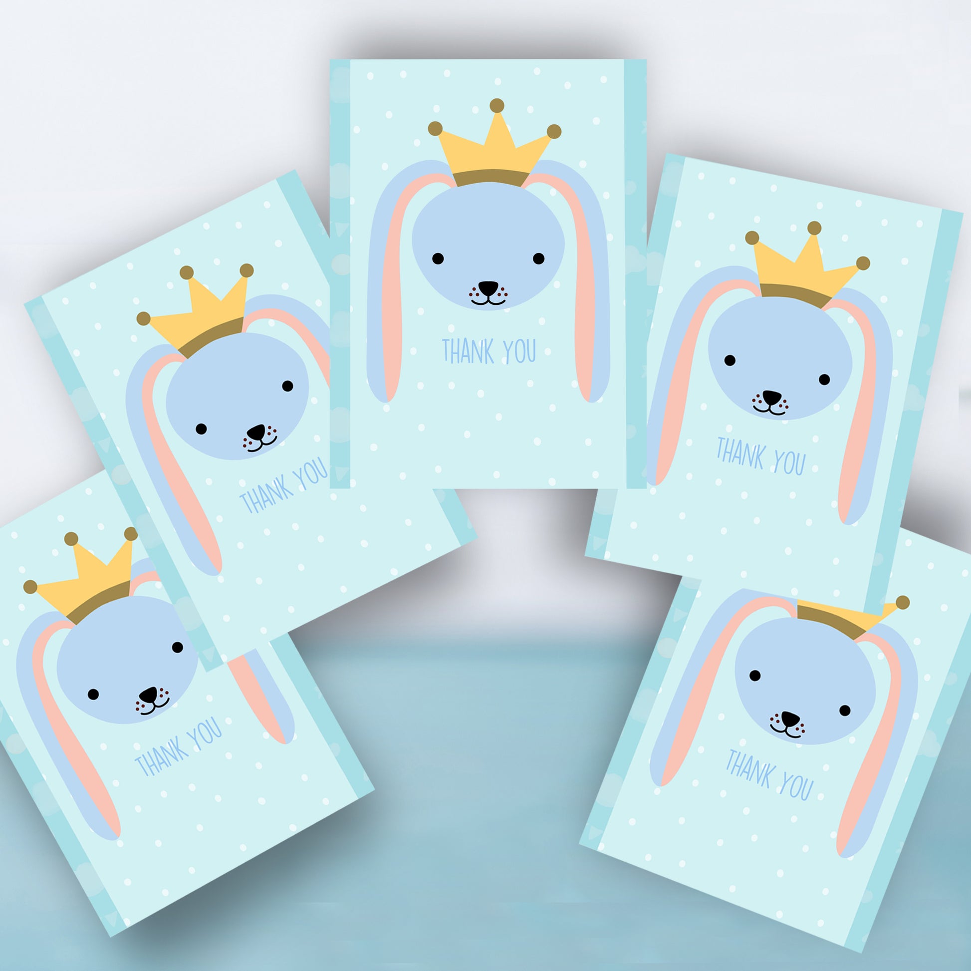 BUNNY RABBIT Thank You Cards  (5 Pack) - Premium Thank You Cards from The Wishful Fish KIDS - Just $21.50! Shop now at The Wishful Fish Kids