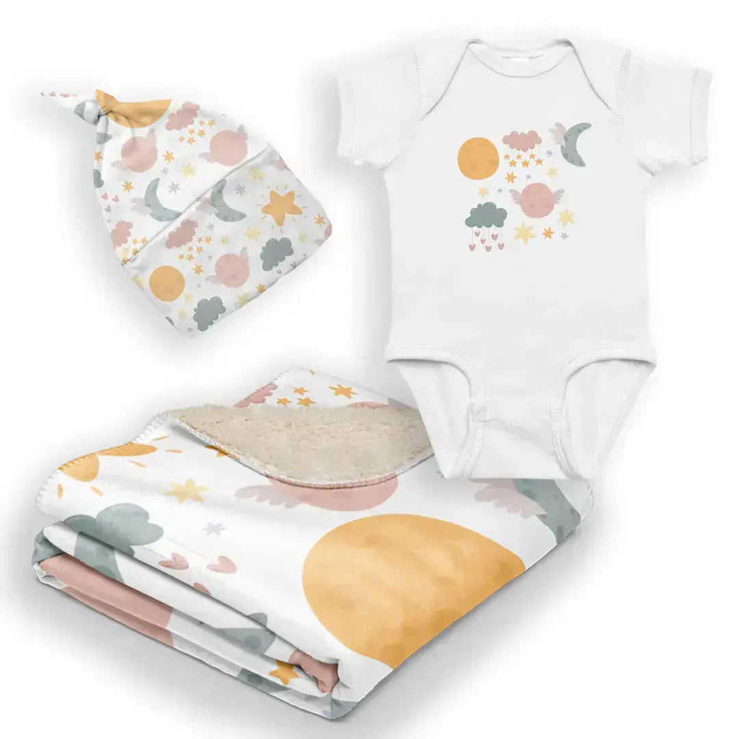 Pair other accessories from the MOON and STARS Collection to make a wonderful baby or shower gift. SHOP Now at The Wishful Fish KIDS