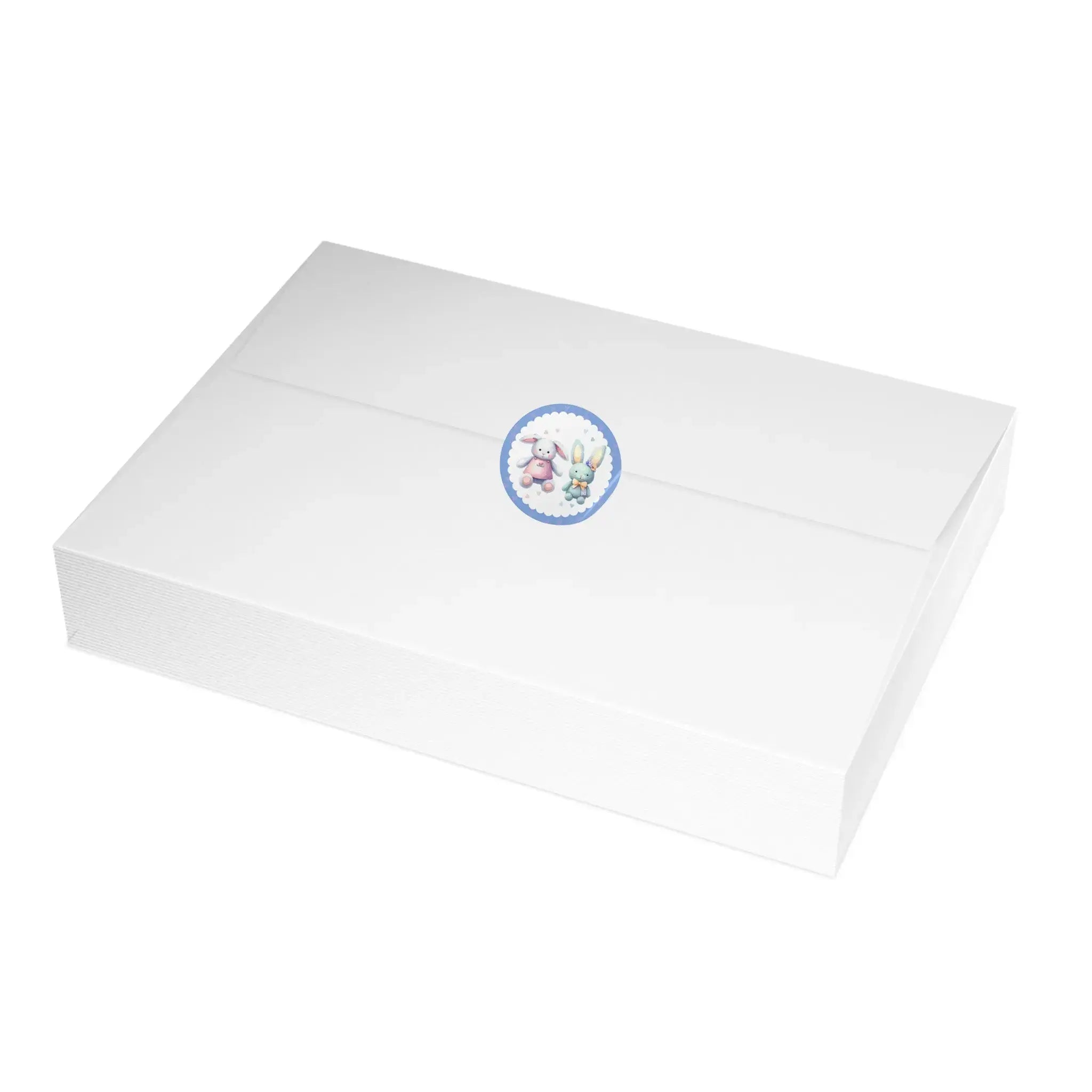 Pair the roll stickers  with: The BUNNIES Baby Reveal Invitations Envelopes. SHOP Now at The Wishful Fish KIDS