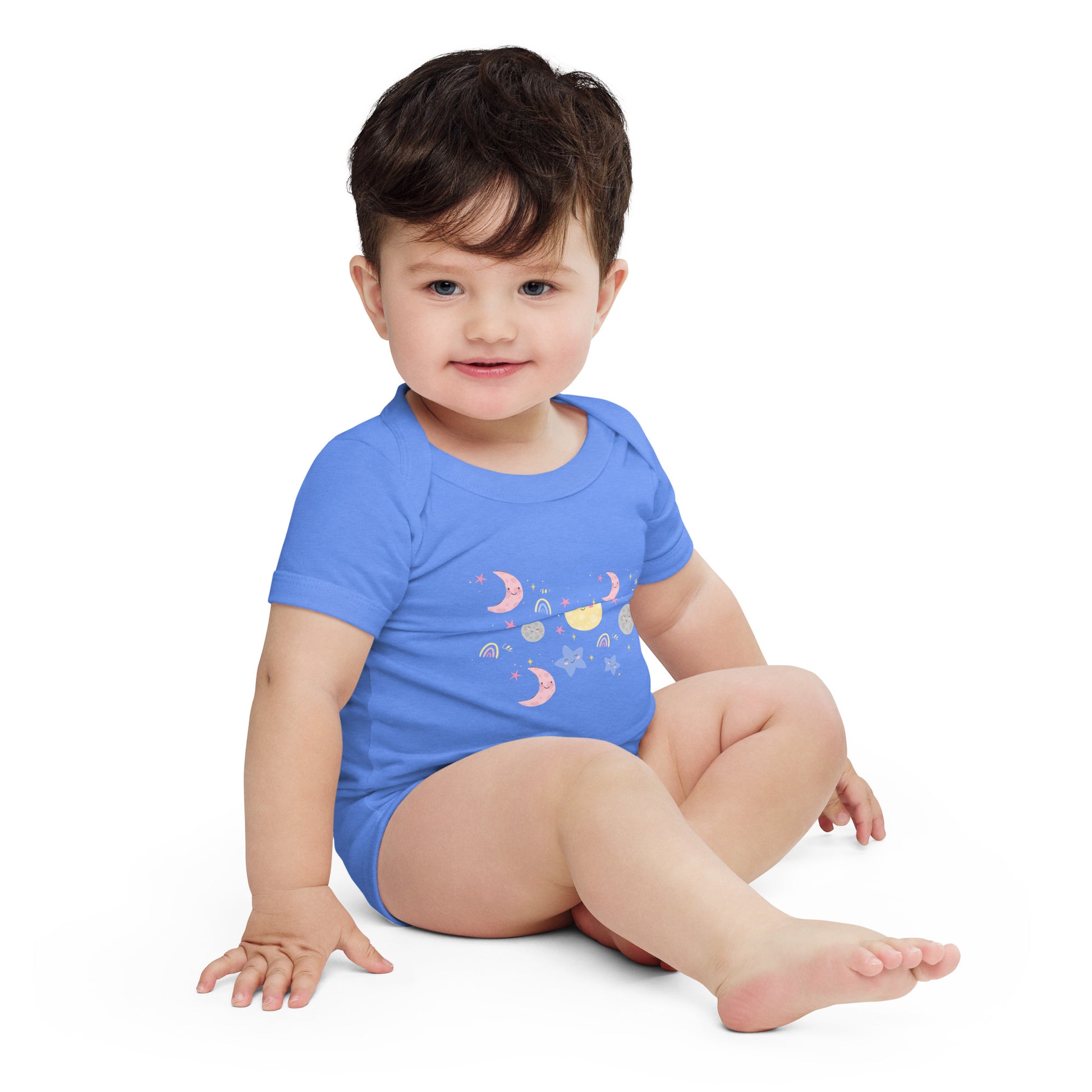 Spread love with our MOON & STARS One Piece! An ideal gift for a new baby. SHOP The Wishful Fish KIDS