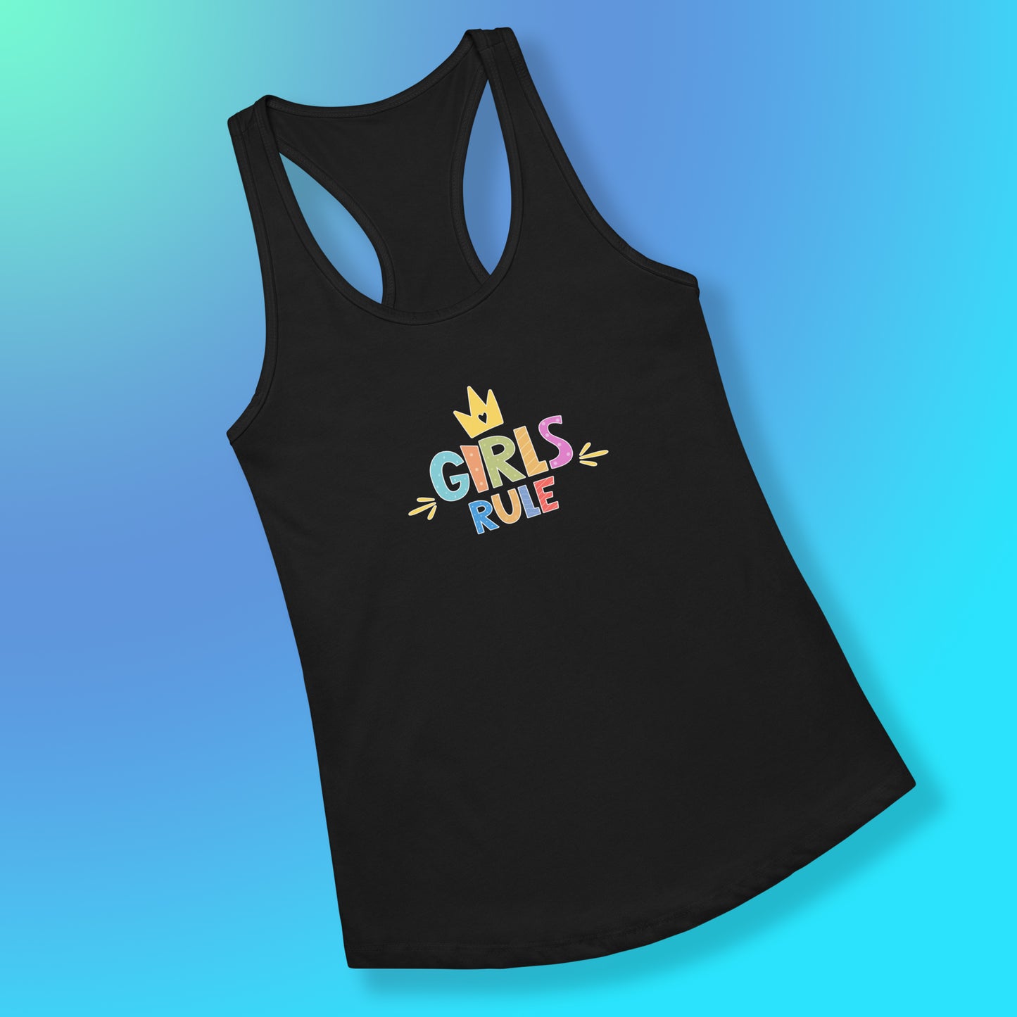 GIRLS RULE Racerback Tank — Style That Speaks!