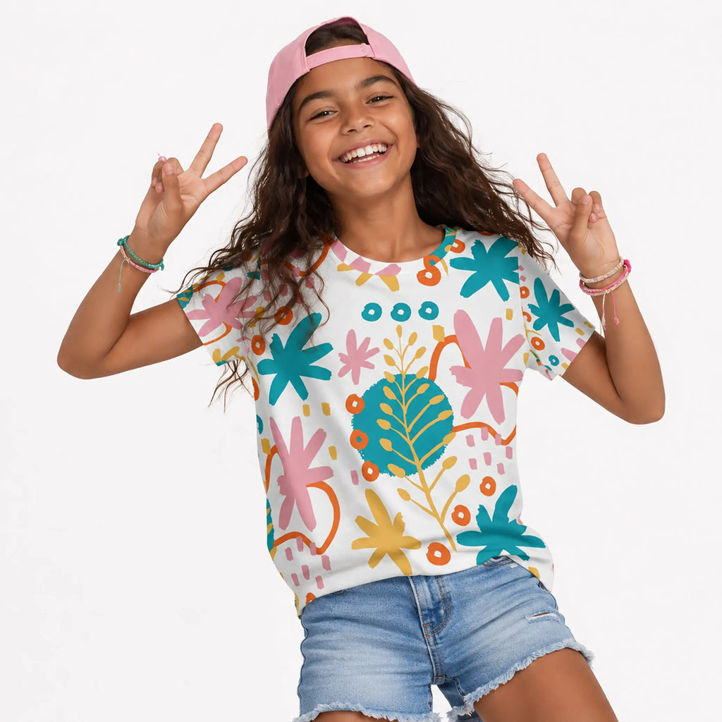 Botanical Print Cropped Tee — Fresh, Fun, and Perfectly Cropped The Wishful Fish Kids
