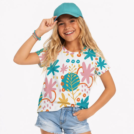 Botanical Print Cropped Tee — Fresh, Fun, and Perfectly Cropped The Wishful Fish Kids