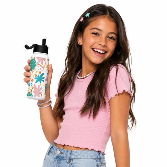 Botanical Print Water Bottle — Hydrate with Wild Style The Wishful Fish Kids