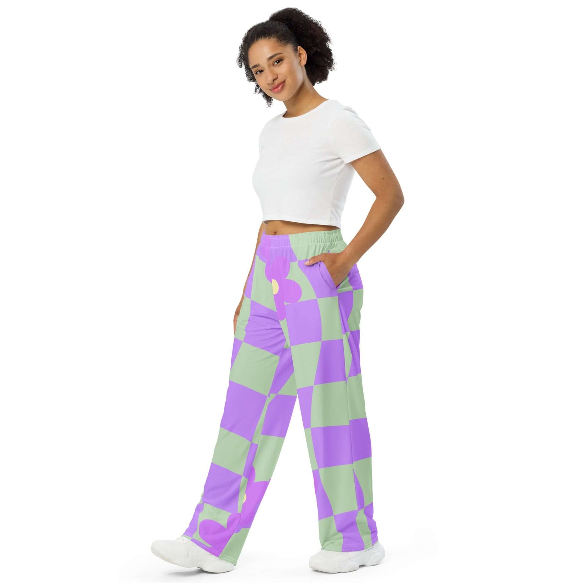 CHECKER Unisex Wide Leg Pants - Premium Wide Leg Pants from The Wishful Fish Kids - Just $40! Shop now at The Wishful Fish Kids