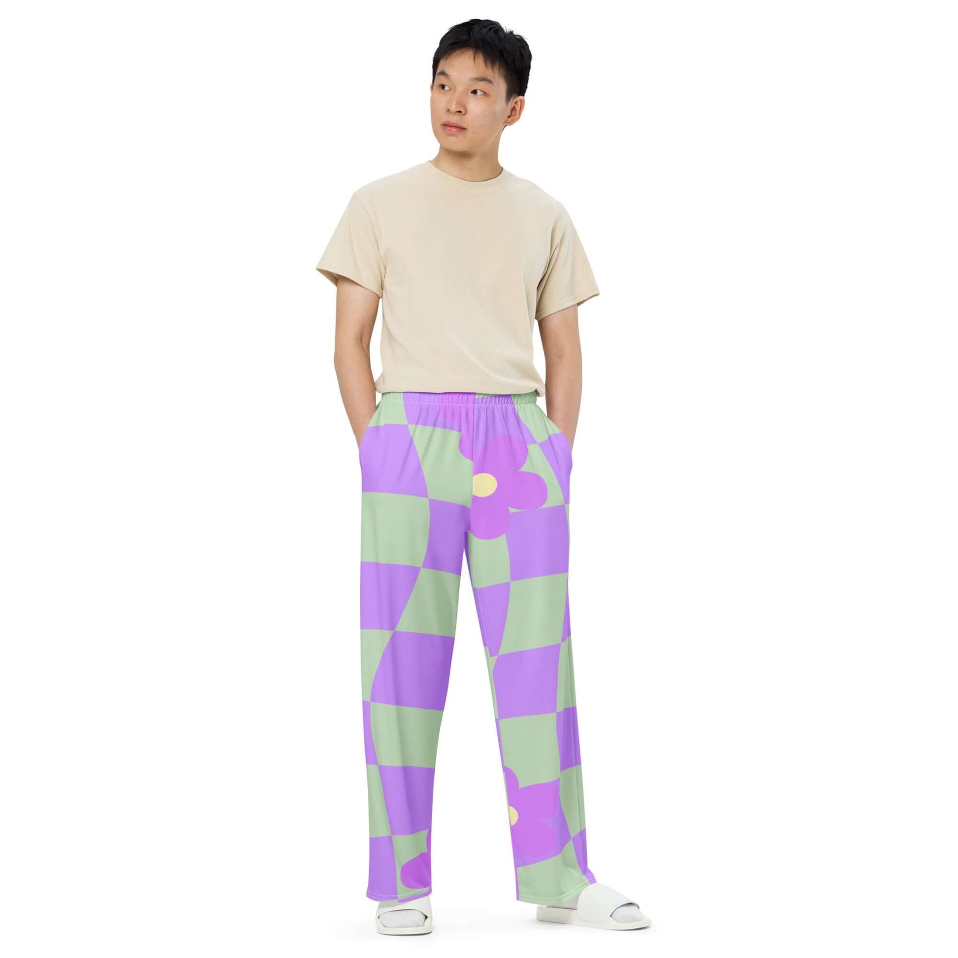 CHECKER Unisex Wide Leg Pants - Premium Wide Leg Pants from The Wishful Fish Kids - Just $40! Shop now at The Wishful Fish Kids