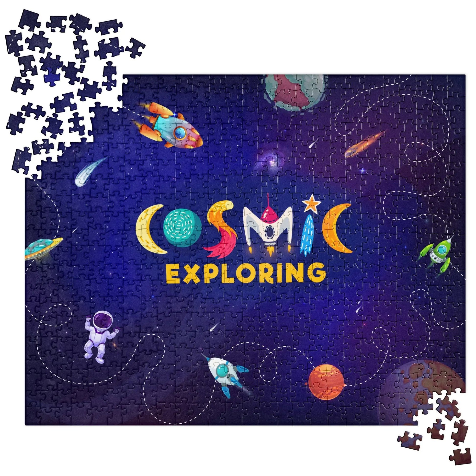 Blast off with your friends with an out-of-this-world adventure with the COSMIC Jigsaw Puzzle! SHOP Now at The Wishful Fish KIDS