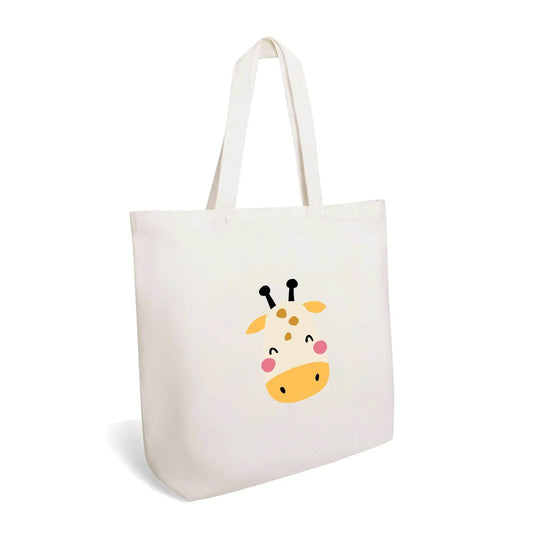 CUTE BABY ANIMALS Giraffe Tote Bag — Way Up There in Cuteness! - [the_wishfulfish_kids]