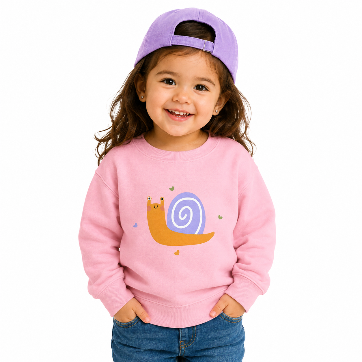 Kids Crew Neck Sweatshirt Snails — Cozy Comfort for Happy Kids