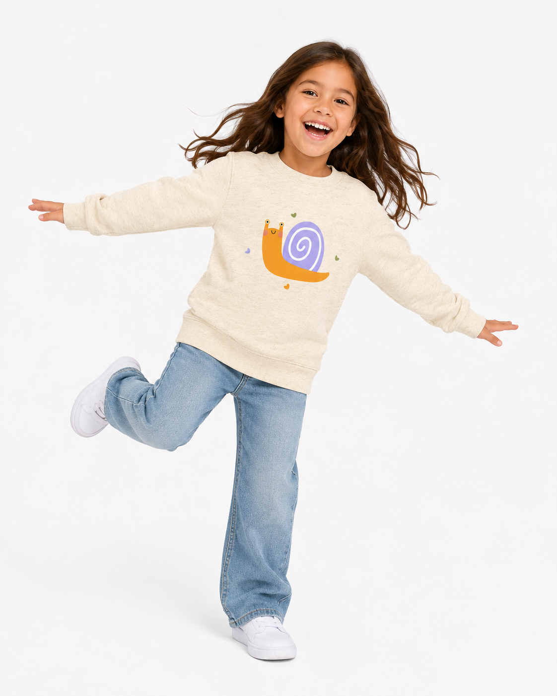 Kids Crew Neck Sweatshirt Snails — Cozy Comfort for Happy Kids