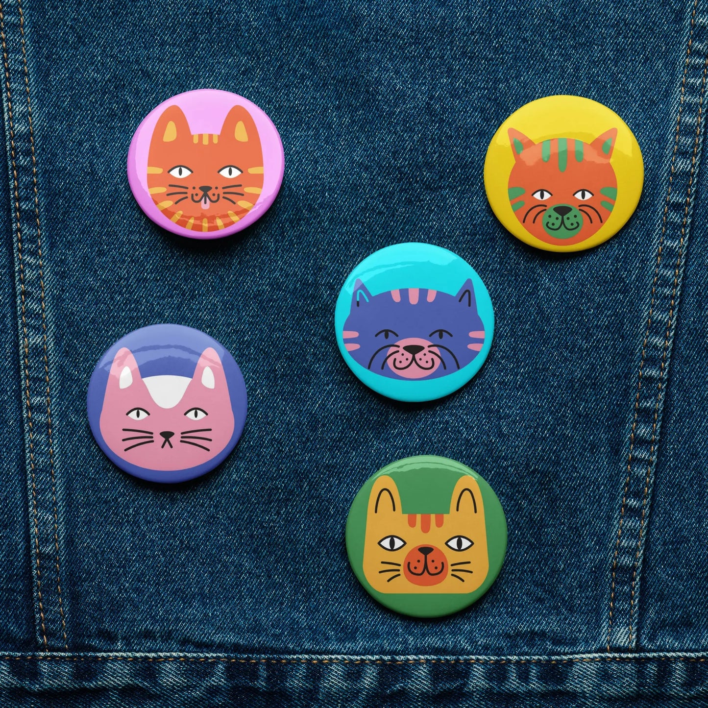 These COOL CATS Pin Back Buttons are purring with personality! SHOP Now at The Wishful Fish KIDS