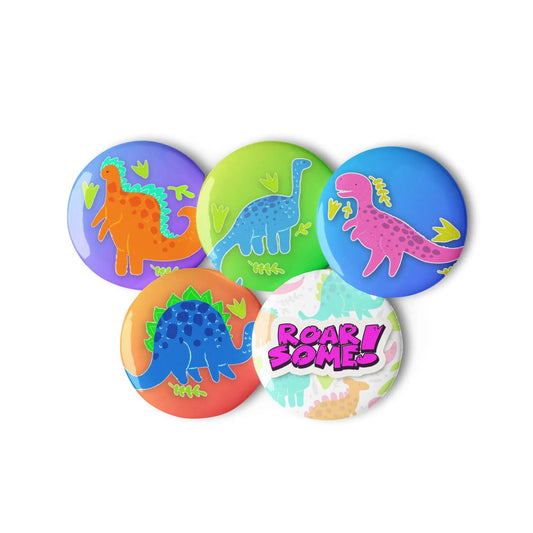 Bring the roar wherever you go with the COOL DINOS Pin Buttons! SHOP Now at The Wishful Fish KIDS
