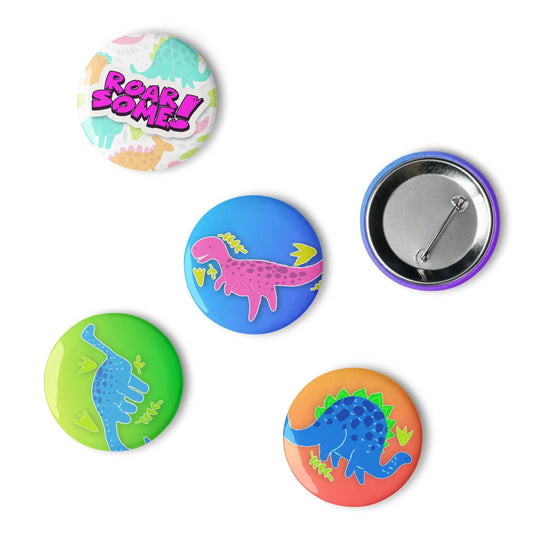 This set of 5 features colorful dinosaur with a bold design that add a blast of dino-power to any look. SHOP Now at The Wishful Fish KIDS