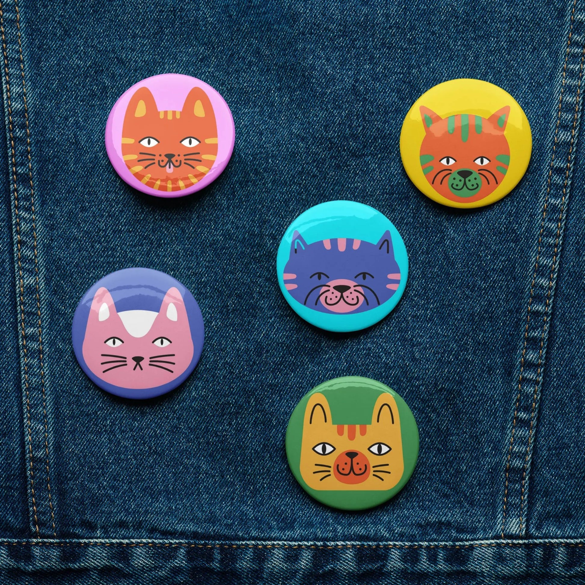 These COOL CATS Pin Back Buttons are purring with personality! SHOP Now at The Wishful Fish KIDS