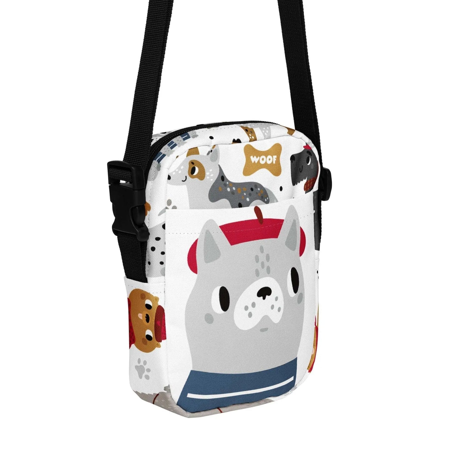 Fetch some fun with the DOGGIE Crossbody Bag! Featuring a playful pup design, this bag is great for carrying essentials for fun on the go, with an adjustable strap for a comfy fit. 