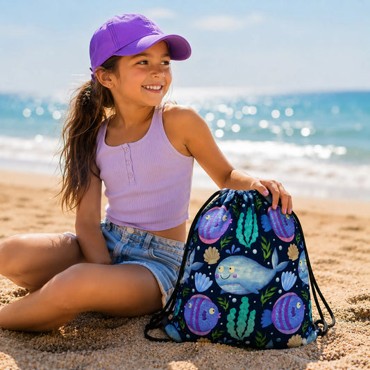 Drawstring Bag — Colorful Sea Creature Fun for Every Adventure The Wishful Fish Kids