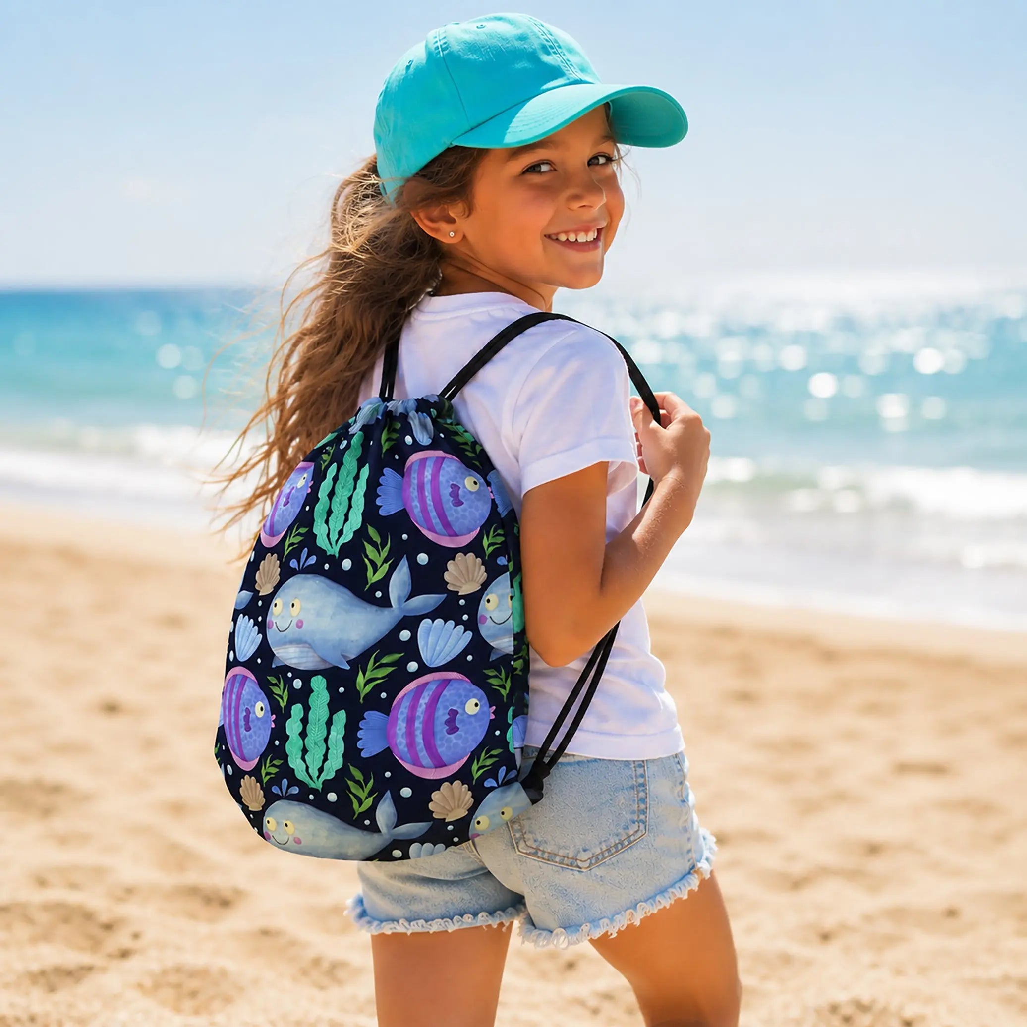 Drawstring Bag — Colorful Sea Creature Fun for Every Adventure The Wishful Fish Kids