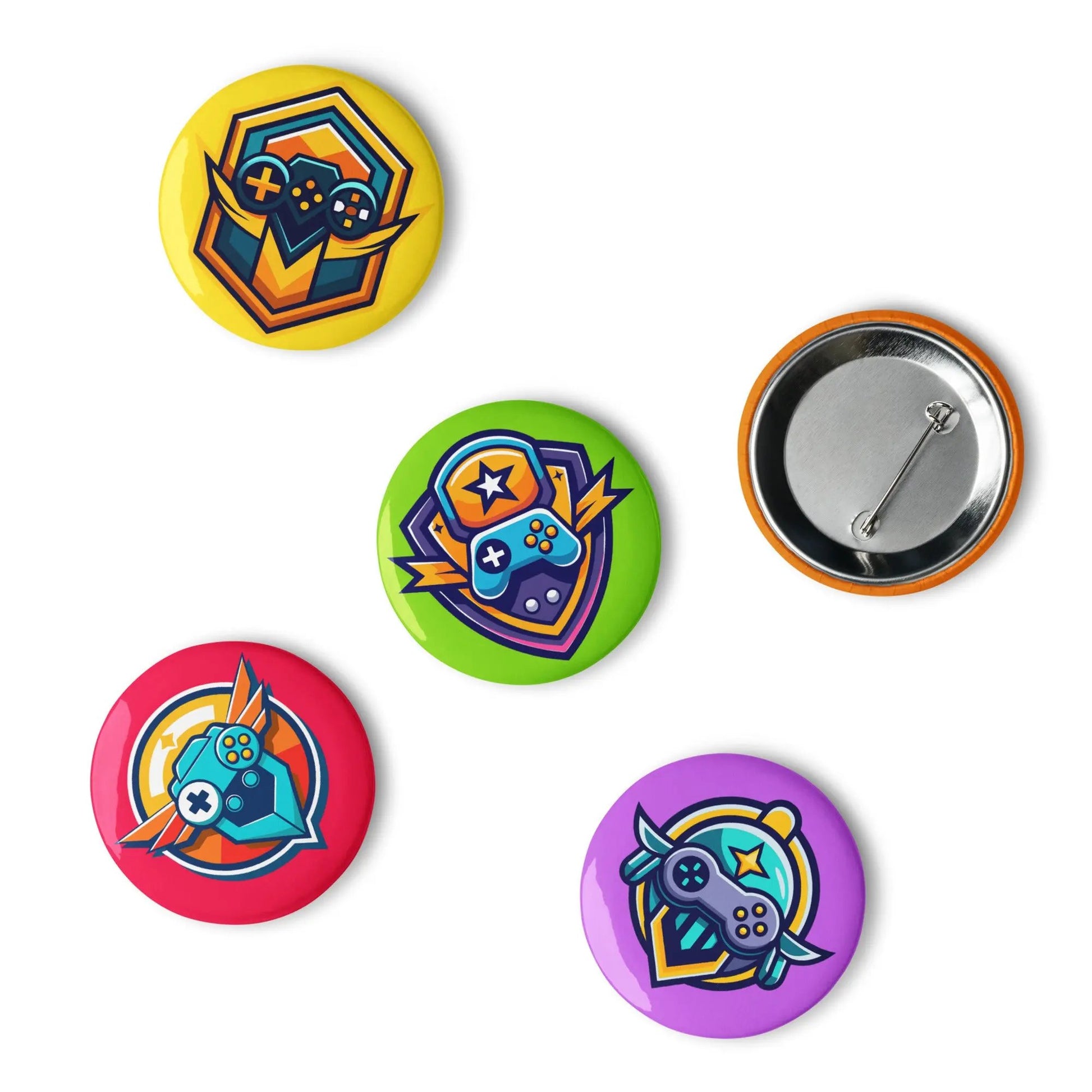 GAMER Pin Back Buttons - Show off your style with vibrant gamer pin back buttons perfect for backpacks and jackets. SHOP Now at The Wishful Fish KIDS