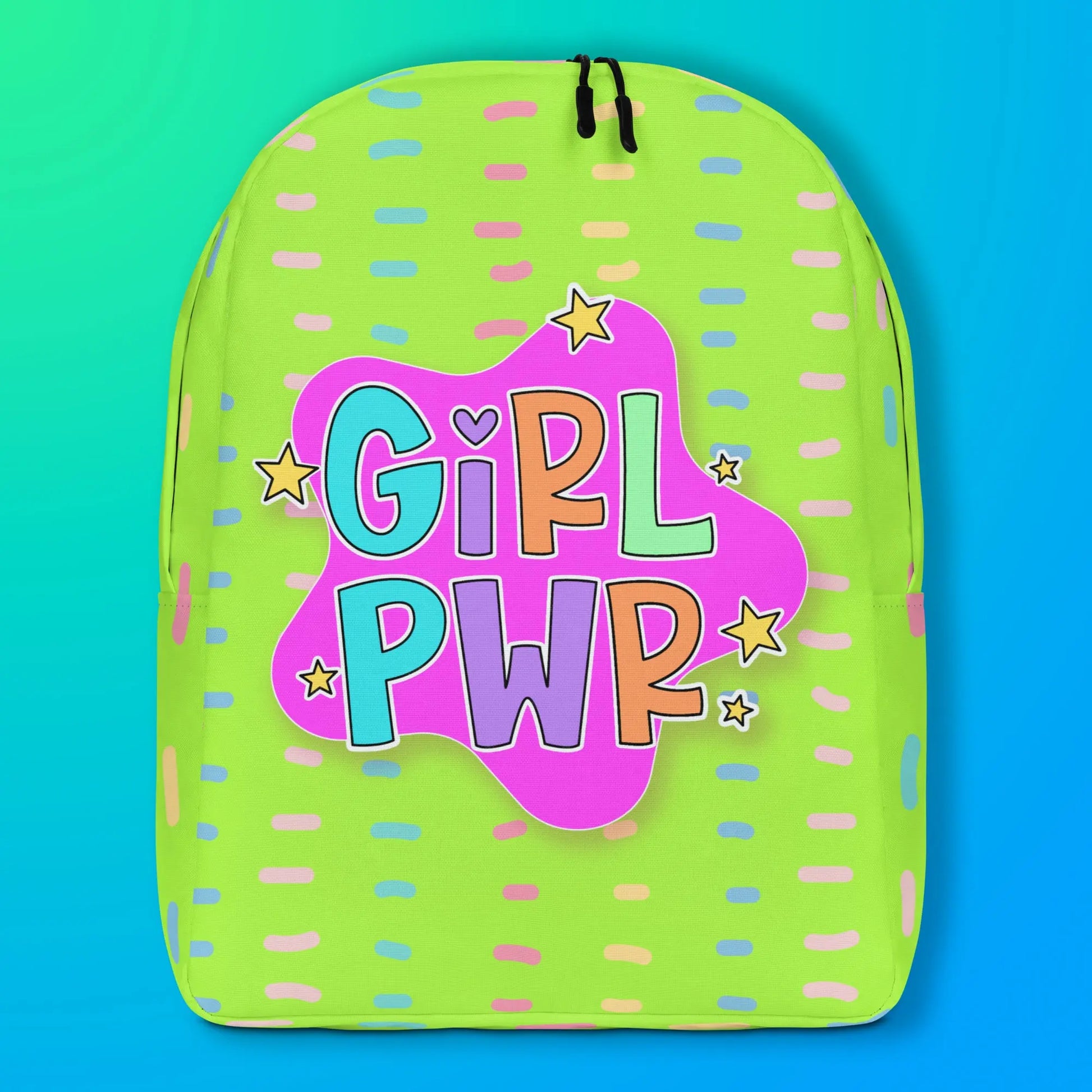 GIRL POWER Backpack Lime Green — Rule the Day, Your Way! - [the_wishfulfish_kids]