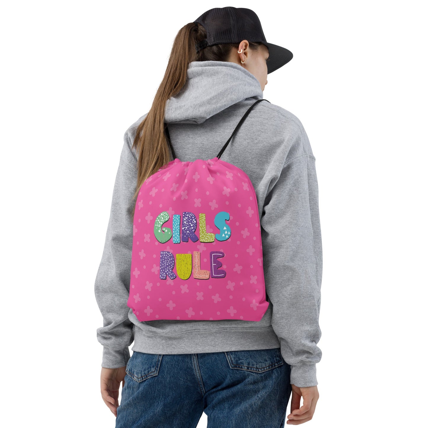 GIRLS RULE Drawstring Bag  15" x 17" - Premium Drawstring Bag from The Wishful Fish Kids - Just $28.00! Shop now at The Wishful Fish Kids