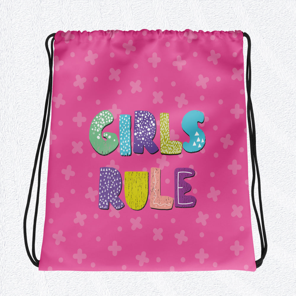 GIRLS RULE Drawstring Bag  15" x 17" - Premium Drawstring Bag from The Wishful Fish Kids - Just $28.00! Shop now at The Wishful Fish Kids