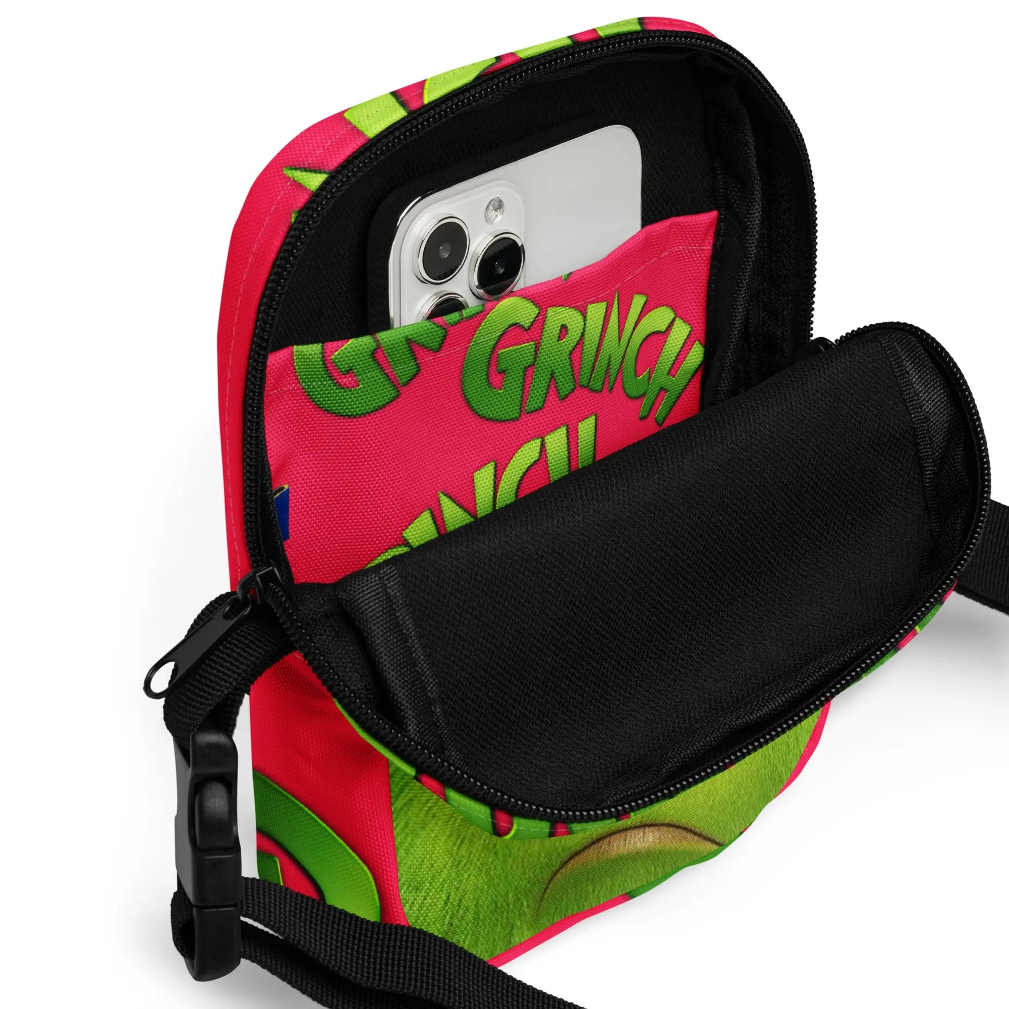 Grinch Cross Body Bag  – Make Every Outing a Little More “Grinchy”! SHOP Now at The Wishful Fish KIDS
