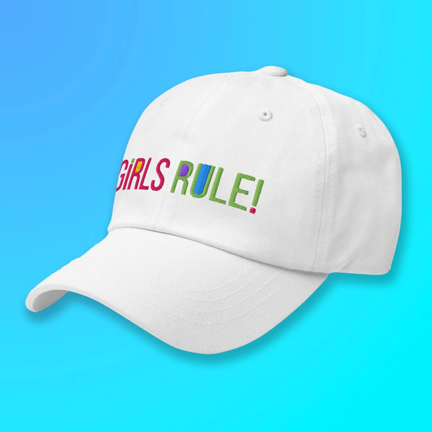 Step out and own your confidence with the GIRLS RULE Baseball Hat. SHOP Now at The Wishful Fish KIDS