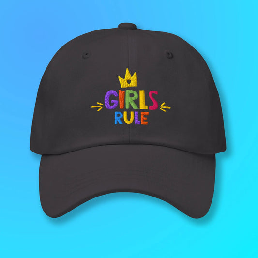 Step out with confidence and top off your look with the GIRLS RULE Baseball Hat. SHOP Now at The Wishful Fish KIDS