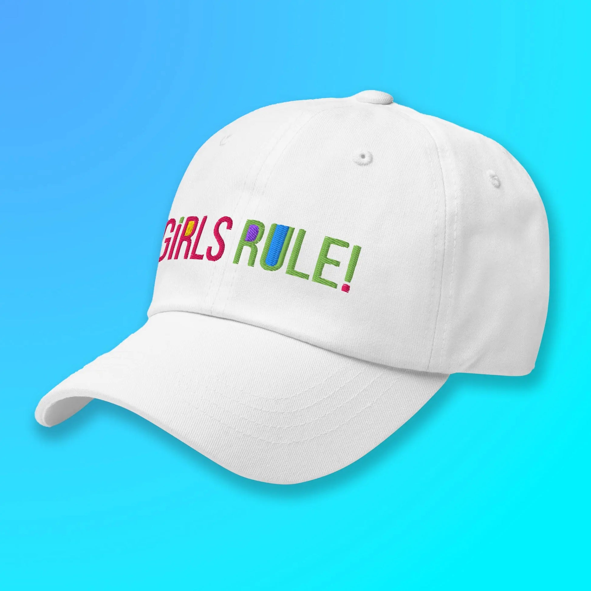 Step out and own your confidence with the GIRLS RULE Baseball Hat. SHOP Now at The Wishful Fish KIDS