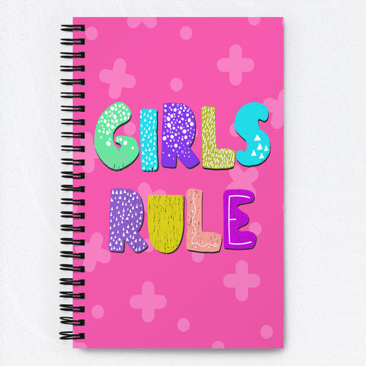 Girls Rule Spiral Notebook  5.5" X 8.5" - Premium Spiral Notebook from The Wishful Fish Kids - Just $21.00! Shop now at The Wishful Fish Kids