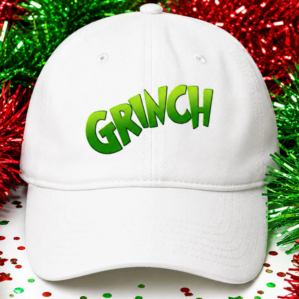 Bring On the Grinchy Good Vibes Grinch Hat. SHOP Now at The Wishful Fish Kids