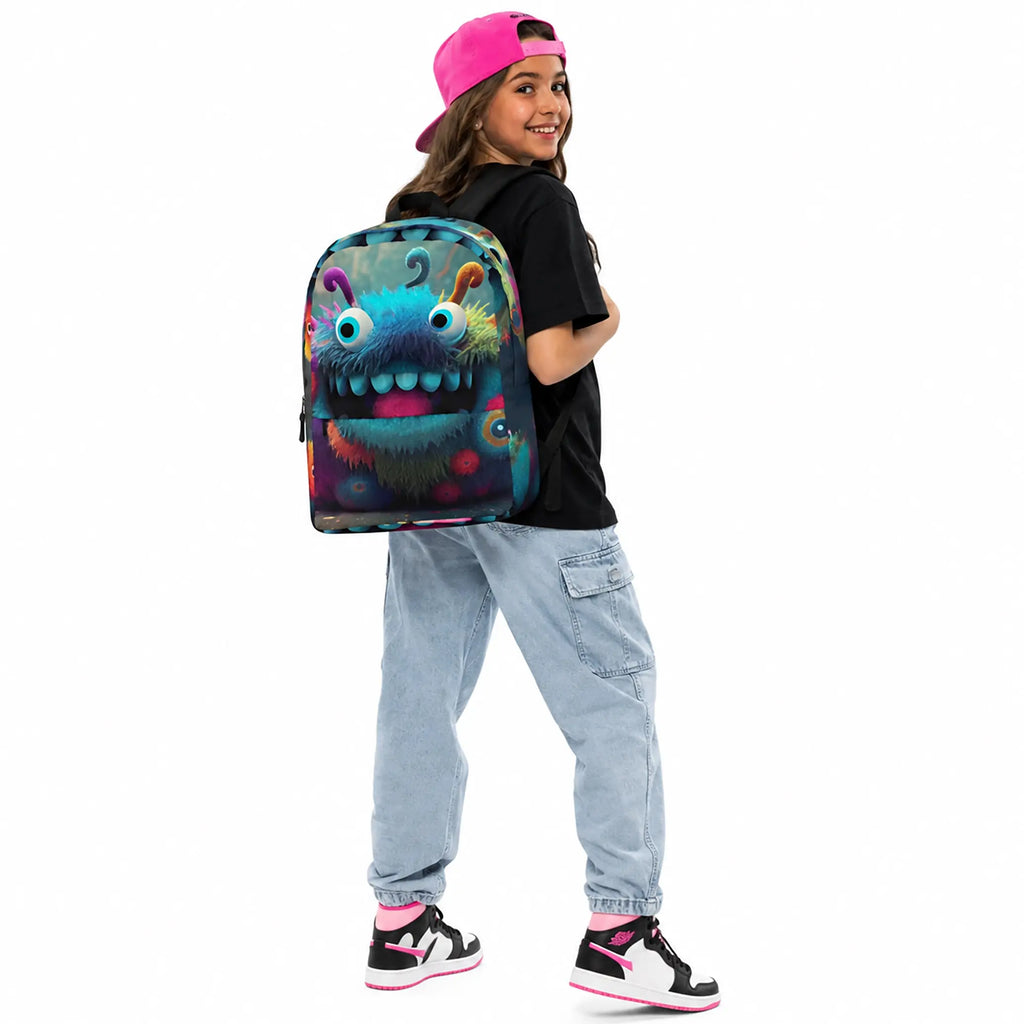 Happy Monster Laptop Backpack that is Monster Cool The Wishful Fish Kids