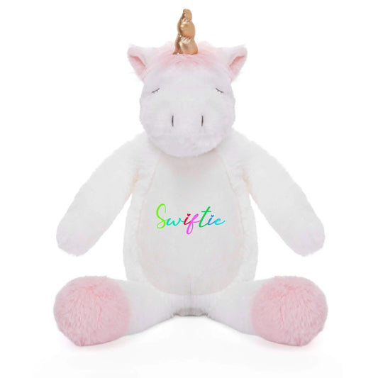 Bring a touch of sparkle and Swiftie spirit to cuddle time with our I AM A SWIFTIE - Plush Unicorn. SHOP Now at The Wishful Fish KIDS